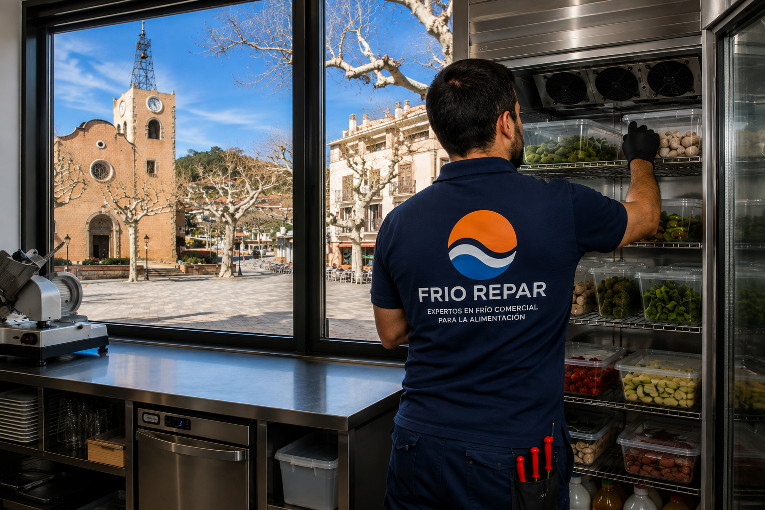 Técnico de FRIO REPAR realizando una reparación de frío comercial en Arenys de Munt